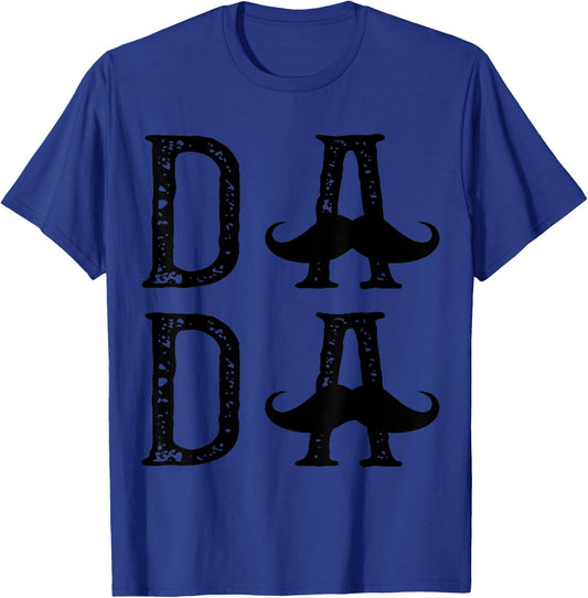 Vintage Dada Mustache Funny Dad Gift T-Shirt - T-Shirt | Royal
