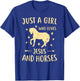 Jesus And Horses For Girls Teens Women Horse Lover Christian T-Shirt - T-Shirt | Royal