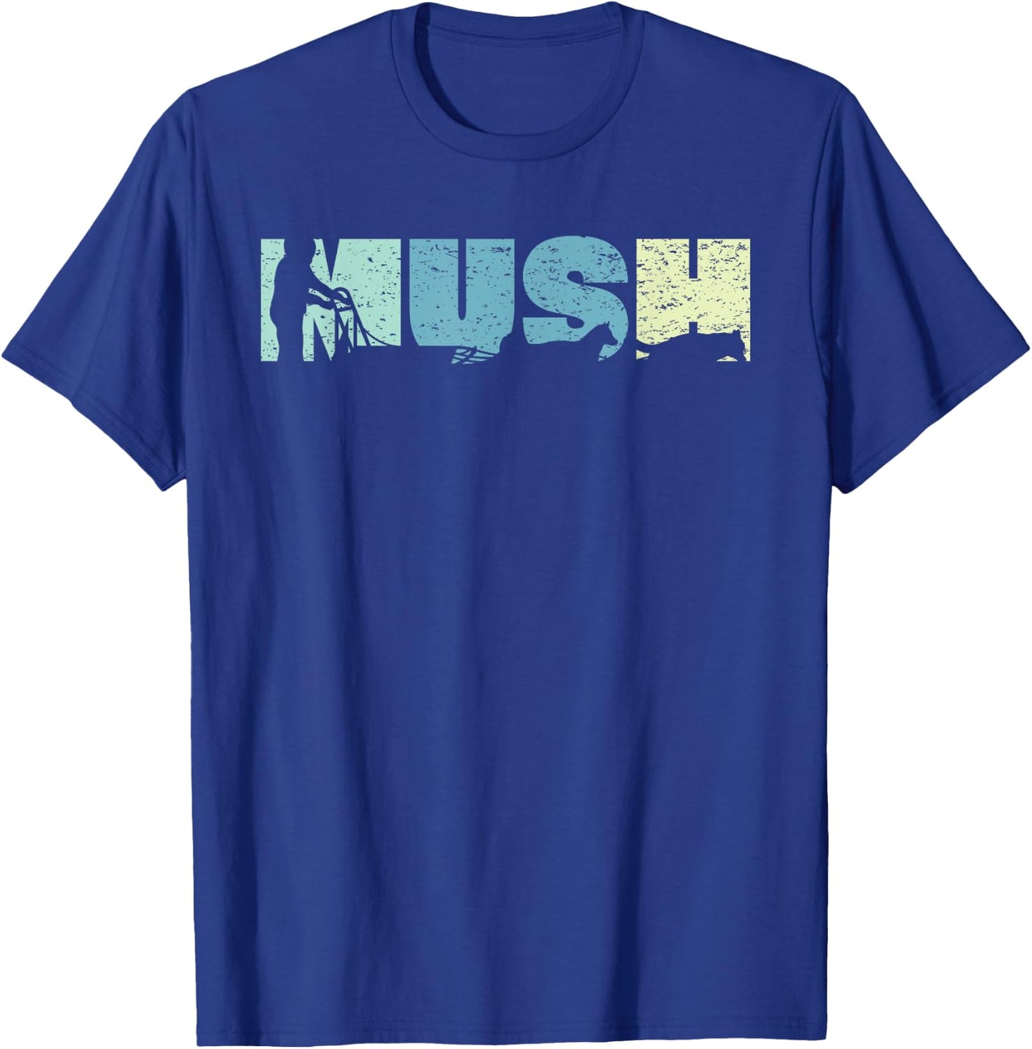 Retro Mush Mushing Sled Dog Sledding Musher Men Women T-Shirt - T-Shirt | Royal