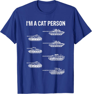 Funny 7 Tanks I'm A Cat Person German Cats Military Tank Set T-Shirt - T-Shirt | Royal