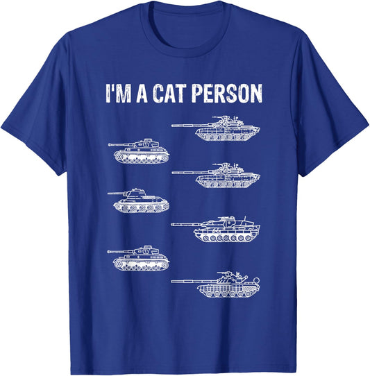 Funny 7 Tanks I'm A Cat Person German Cats Military Tank Set T-Shirt - T-Shirt | Royal