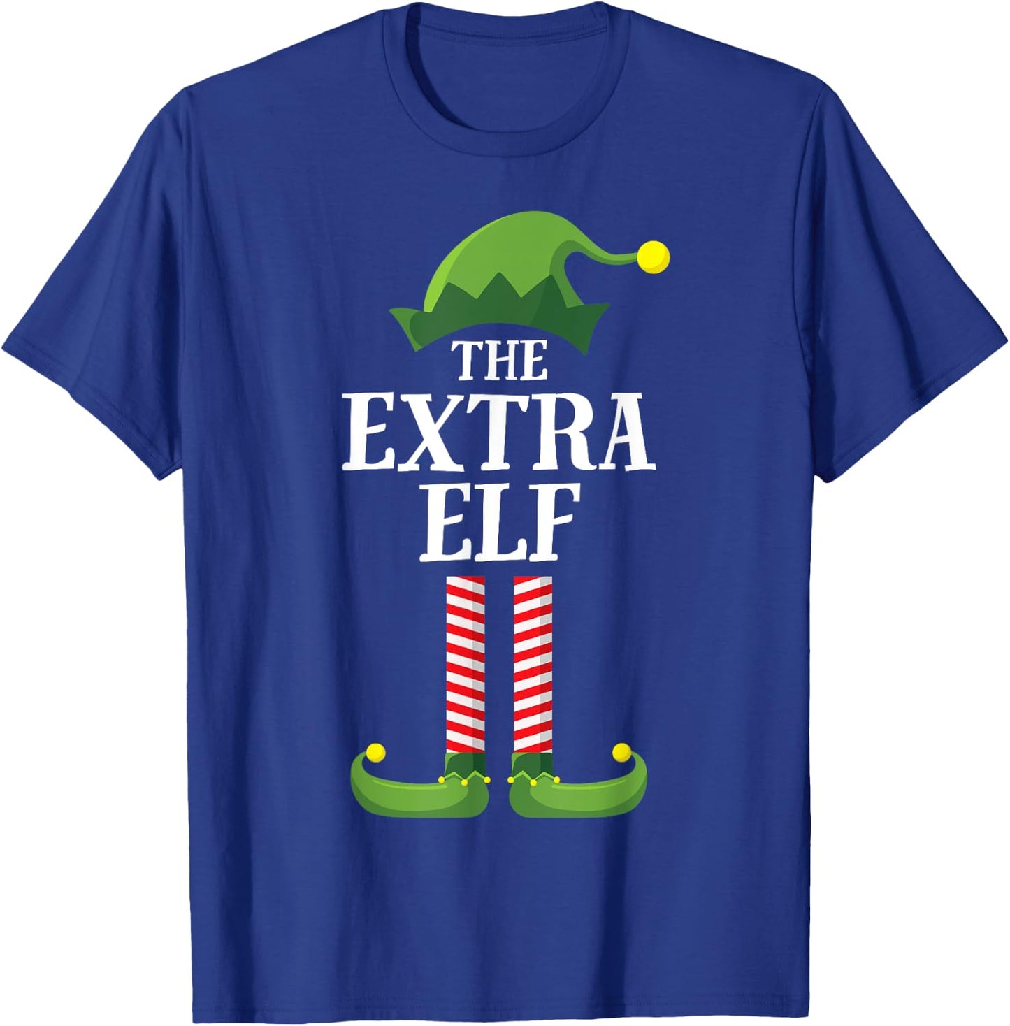 Extra Elf Matching Family Group Christmas Party Funny Elf T-Shirt - T-Shirt | Royal