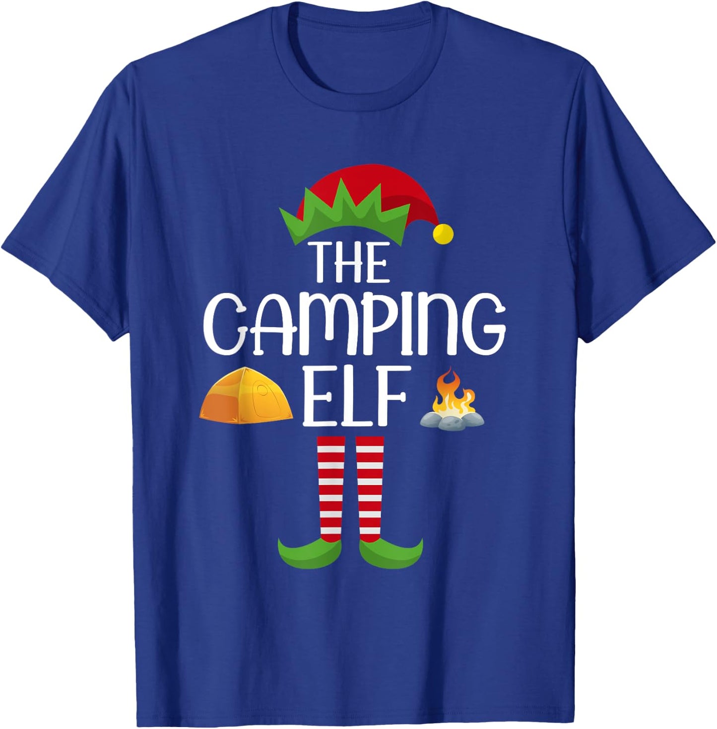 Elf Group Matching Family Christmas Costume The Camping ELF T-Shirt - T-Shirt | Royal