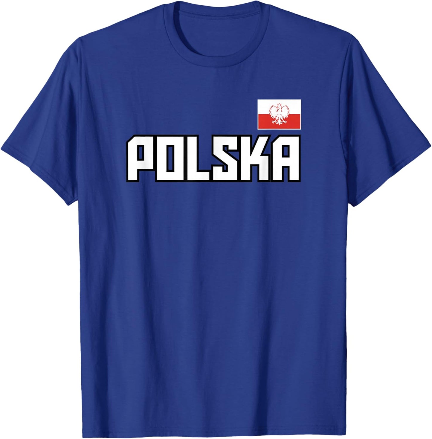 Polska Flag Poland Polish Pride Athletic Style Country T-Shirt - T-Shirt | Royal