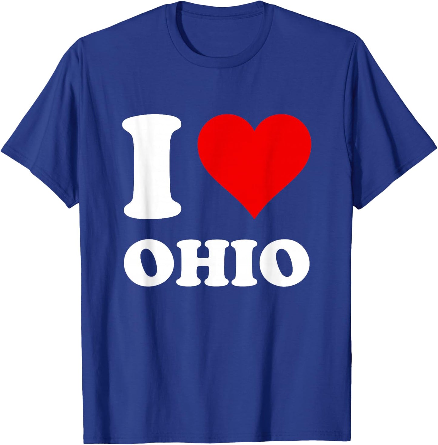 Red Heart I Love Ohio T-Shirt - T-Shirt | Royal