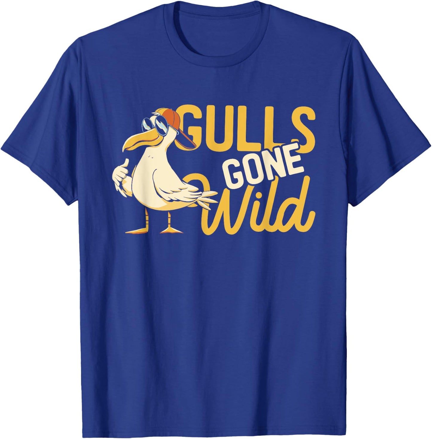 Gulls Gone Wild | Funny Seagull | Ocean Birds T-Shirt - T-Shirt | Royal