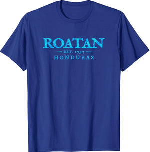 Roatan Honduras Colorful Text Vacation Souvenir T-Shirt - T-Shirt | Royal