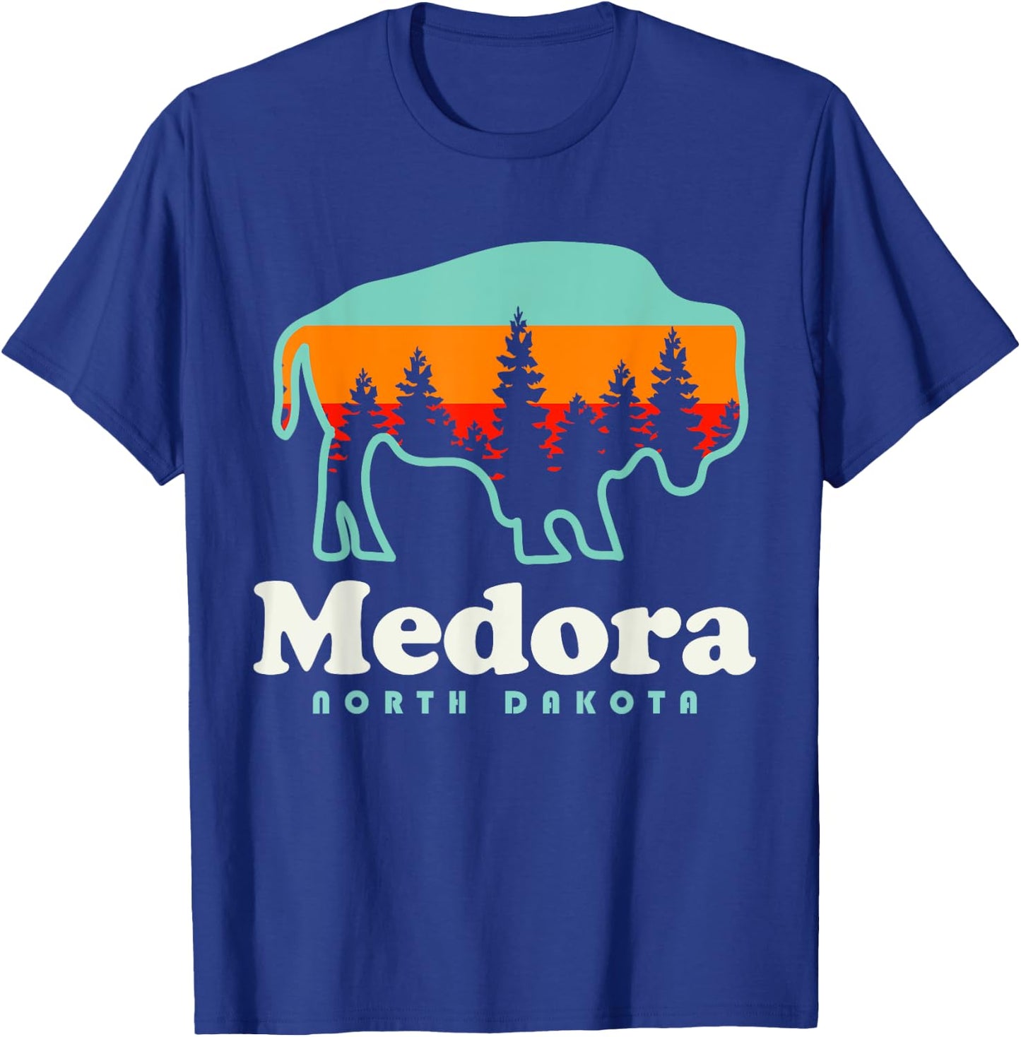 Medora North Carolina Bison Vacation Trip T-Shirt - T-Shirt | Royal