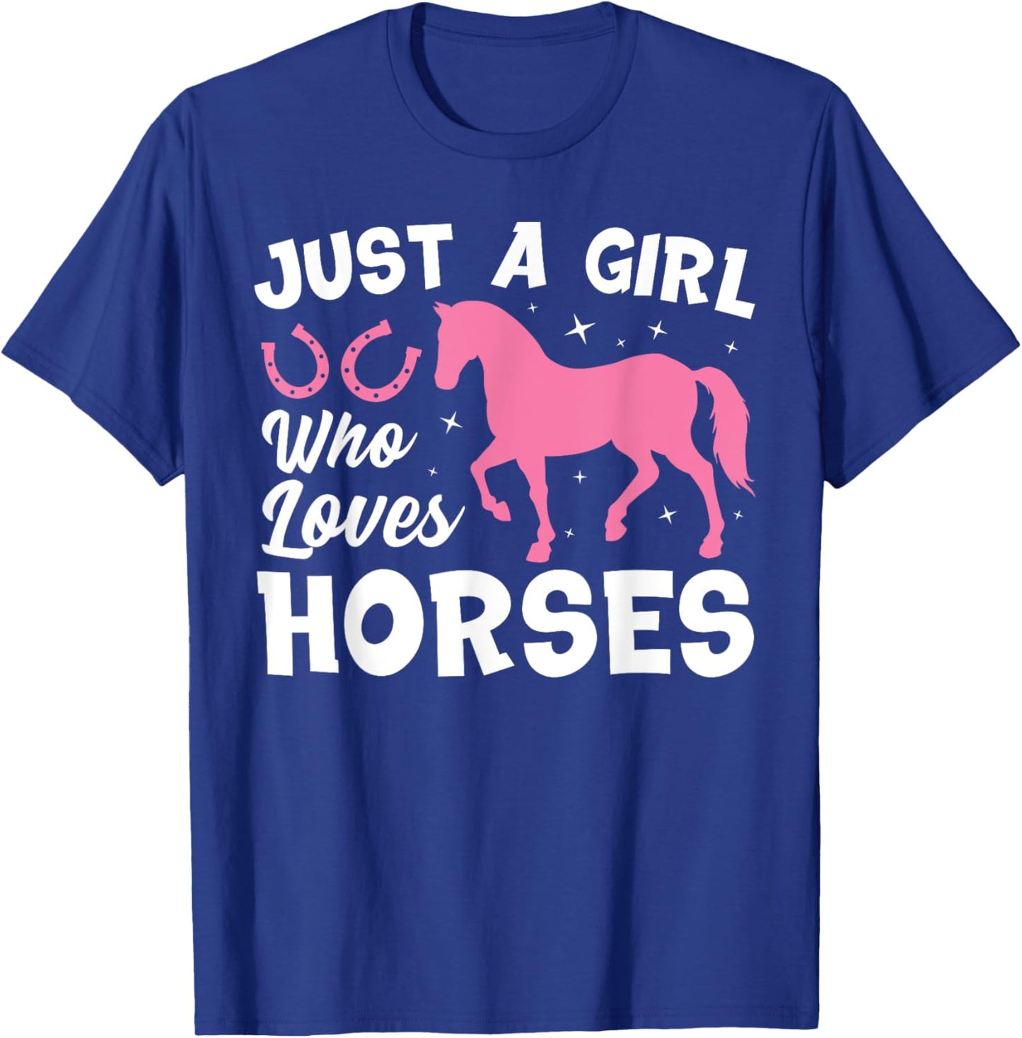 Cute Horse Design Girls Horse Riding Equestrian T-Shirt - T-Shirt | Royal