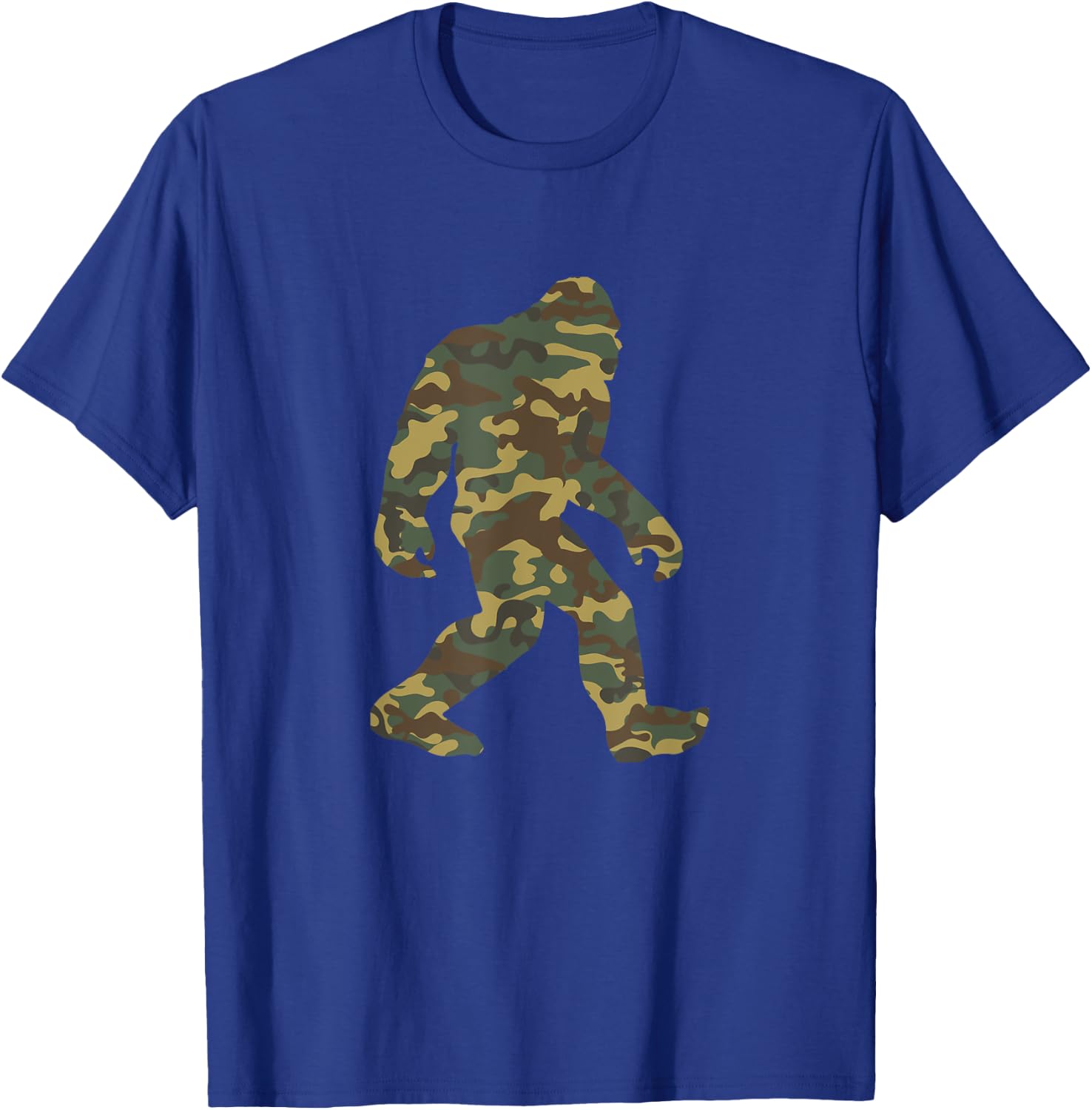Camouflage Bigfoot Sasquatch Camo Army Pattern Big Foot T-Shirt - T-Shirt | Royal