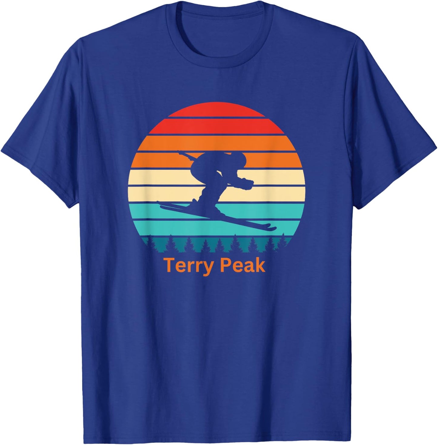 Terry Peak South Dakota Ski Resort Sunset T-Shirt - T-Shirt | Royal