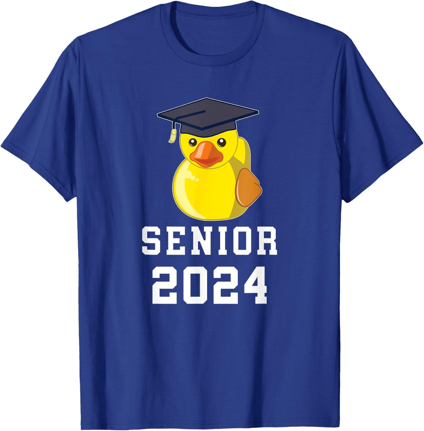 Rubber Duck Senior 2024 Graduate School & College Graduation T-Shirt - T-Shirt | Royal