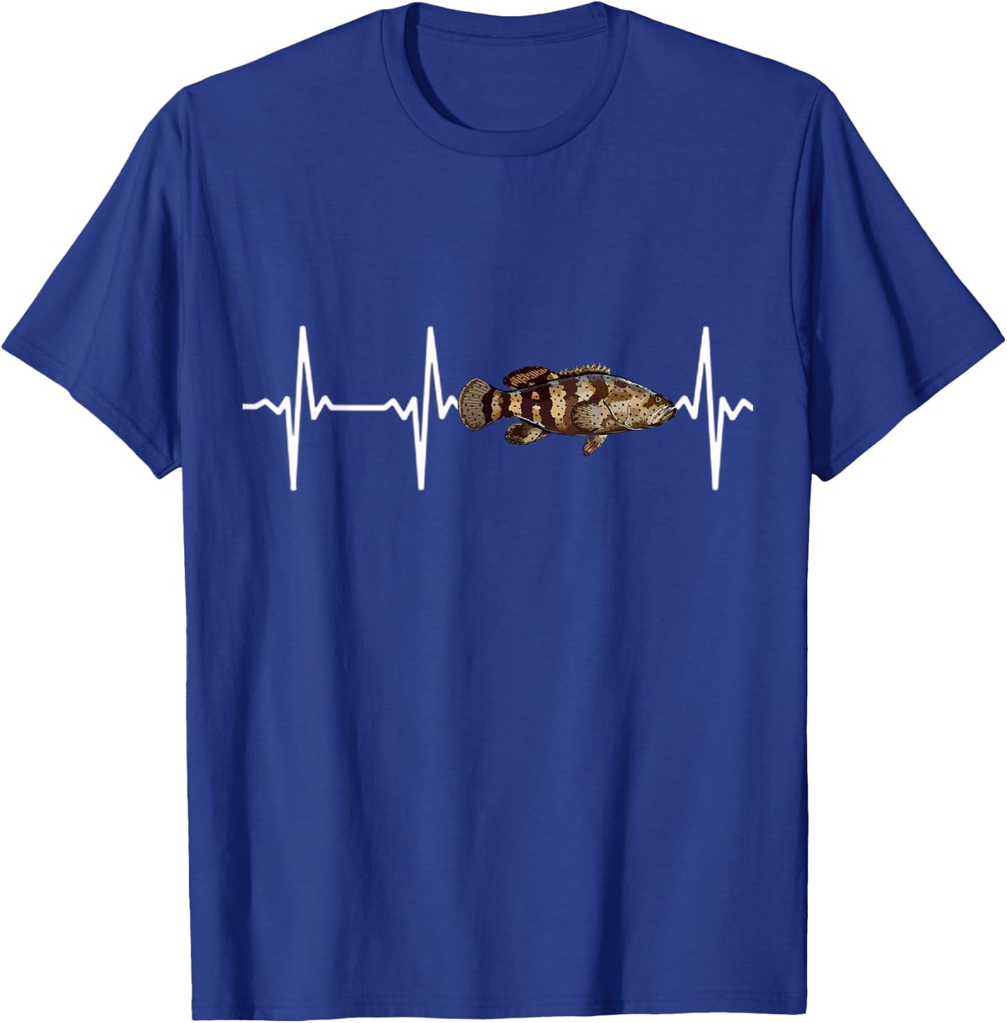 Goliath Grouper Heartbeat For Saltwater Fish Fishing Lovers T-Shirt - T-Shirt | Royal