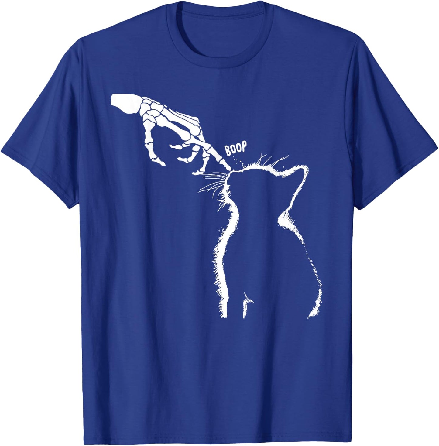Cat Halloween Costume Funny Skeleton Hand Boop Cat Nose Pet Men Women Kids T-Shirt - T-Shirt | Royal