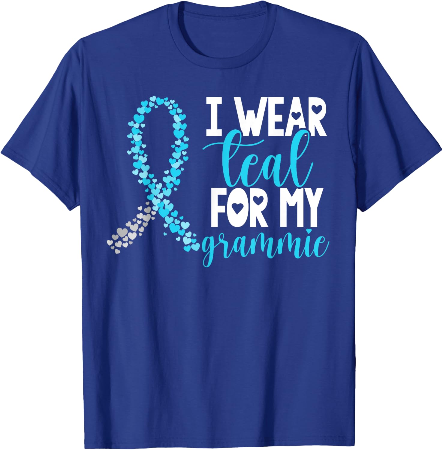 I Wear Teal For My Grammie Cervical Cancer Awareness Support T-Shirt - T-Shirt | Royal