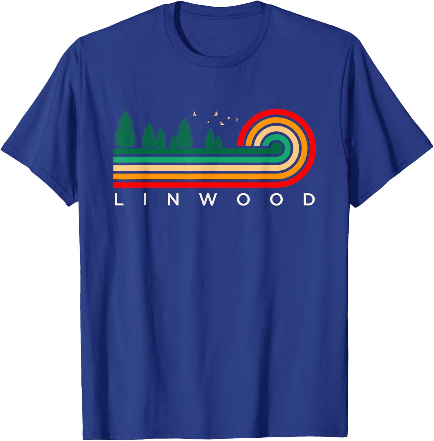 Evergreen Vintage Stripes Linwood, Michigan T-Shirt - T-Shirt | Royal