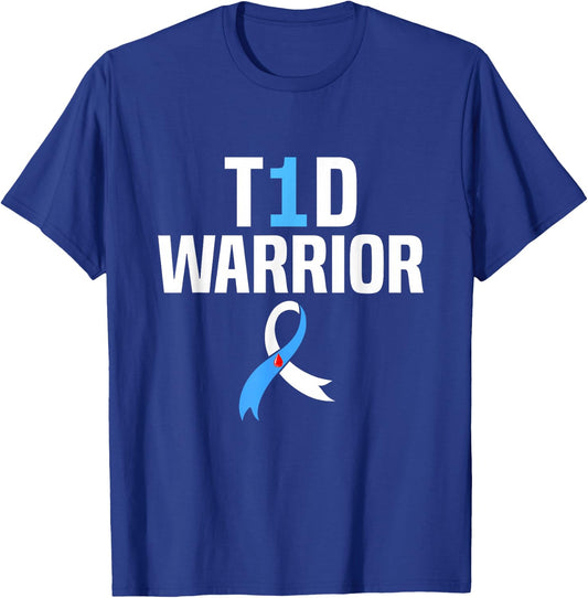 Diabetes Awareness T1D Warrior Type One 1 diabetic warrior T-Shirt - T-Shirt | Royal