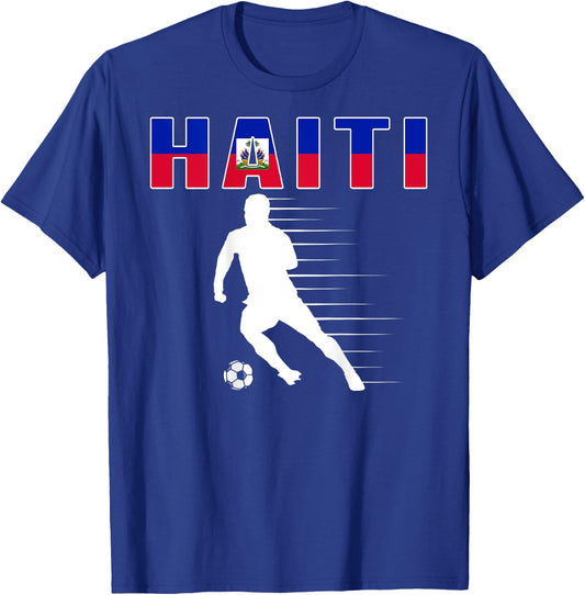 Haiti Soccer Lovers Jersey - Haitian Flag Football Players T-Shirt - T-Shirt | Royal