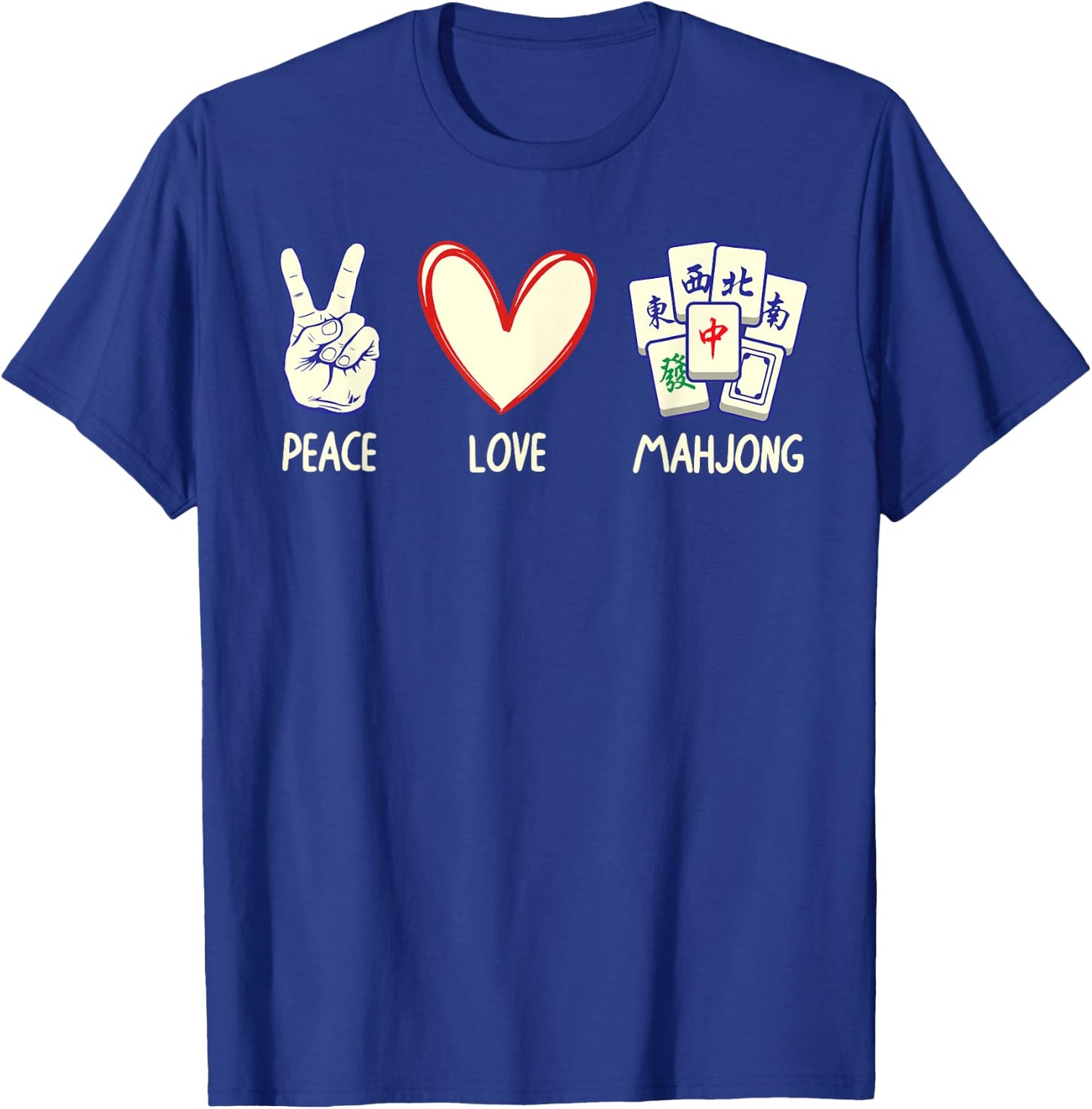 Funny Mahjong Art Women Chinese Mah Jongg Game Lover Small T-Shirt - T-Shirt | Royal