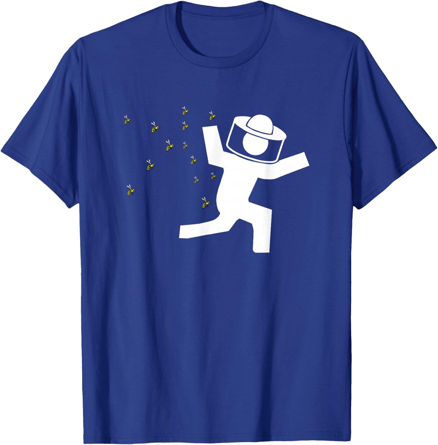 Beekeeper Chased by Bees Funny Running Beekeeper T-Shirt - T-Shirt | Royal
