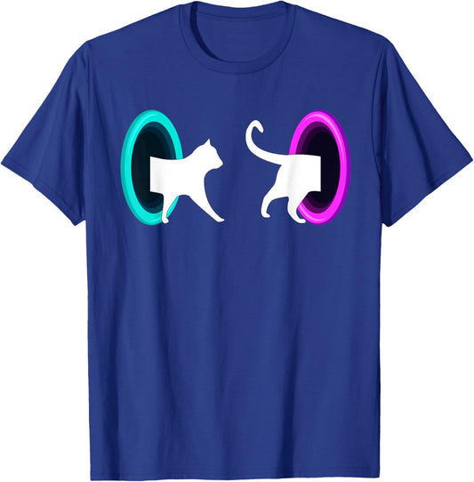 Cat Portal - Cat Time Travel, Science Cat, Physics Cat T-Shirt - T-Shirt | Royal