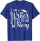 Best Writer Design Women Writer Writing Story Author T-Shirt - T-Shirt | Royal