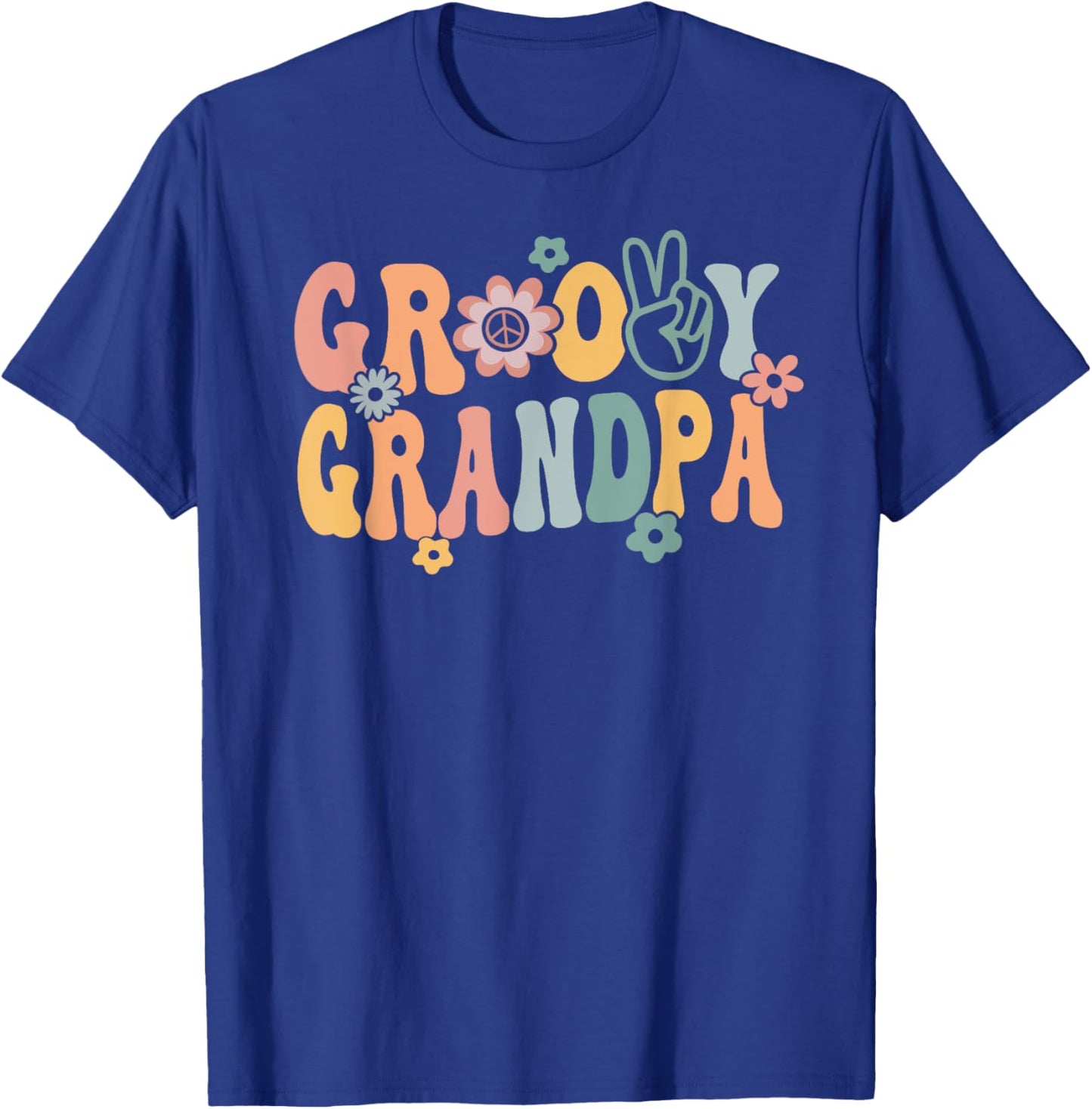 Groovy Grandpa Retro Opa Matching Family 1st Birthday Party T-Shirt - T-Shirt | Royal