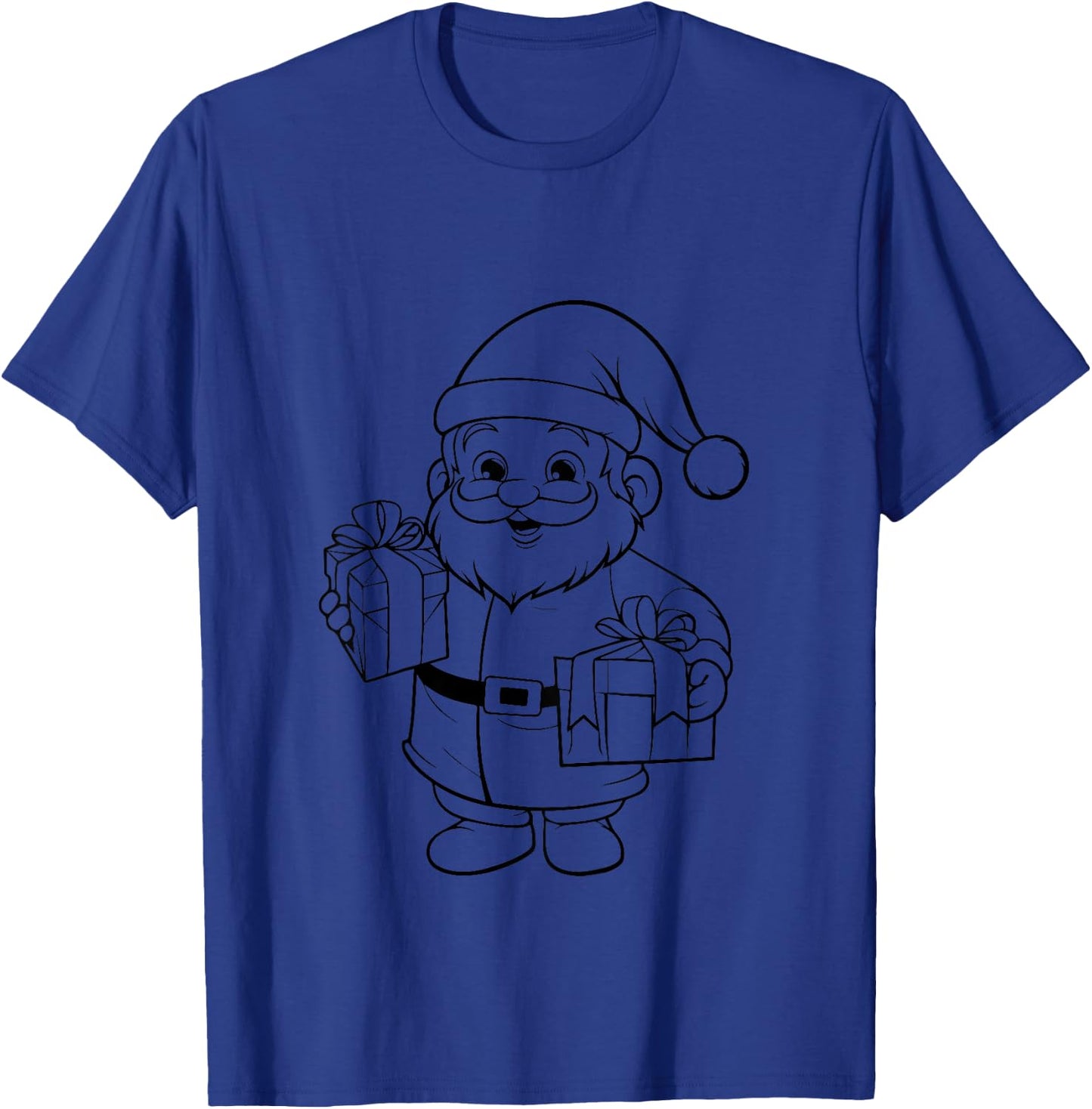 Kids Coloring shirt for Kids Christmas , Cute Santa color in T-Shirt - T-Shirt | Royal