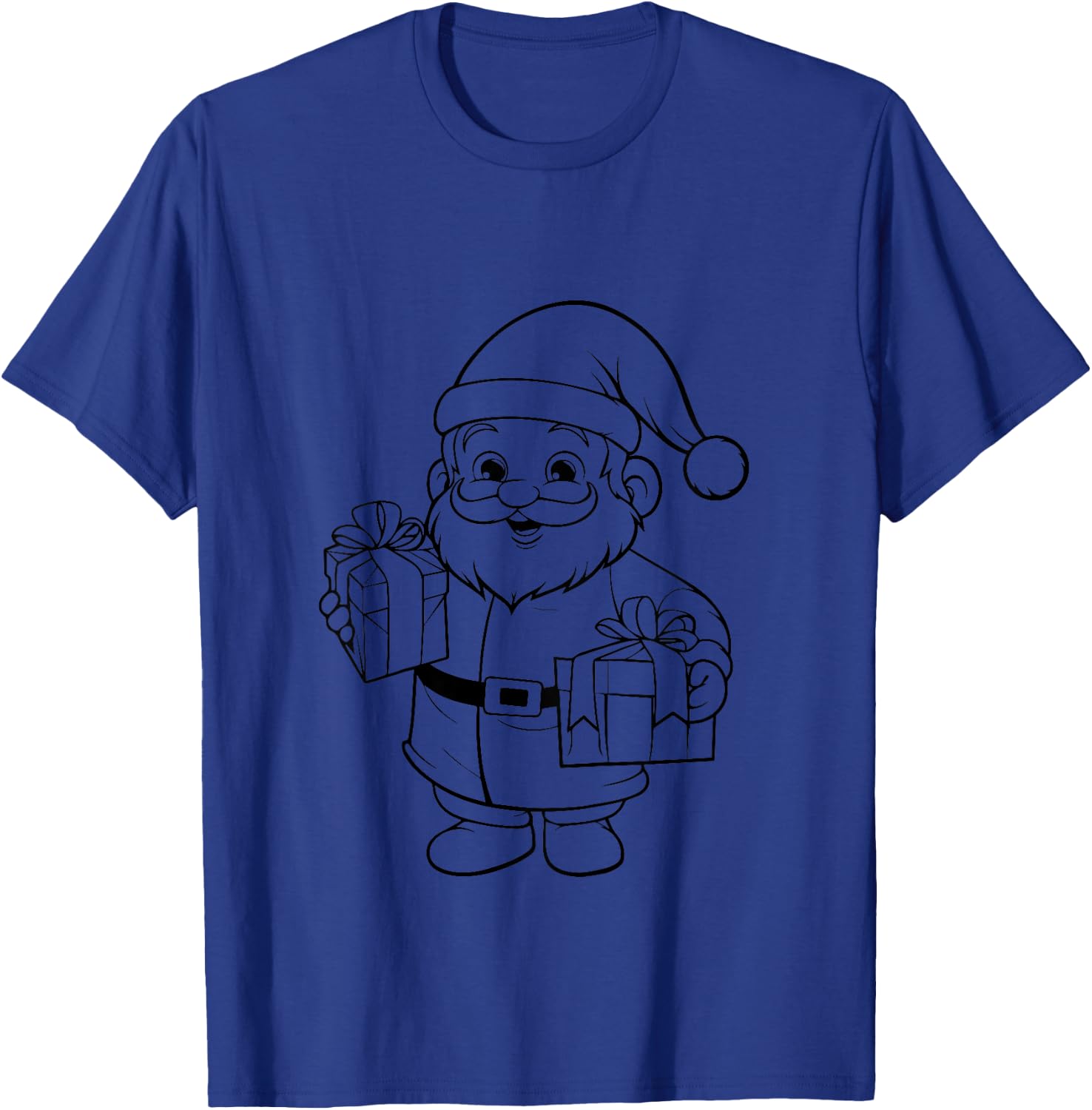Kids Coloring shirt for Kids Christmas , Cute Santa color in T-Shirt - T-Shirt | Royal