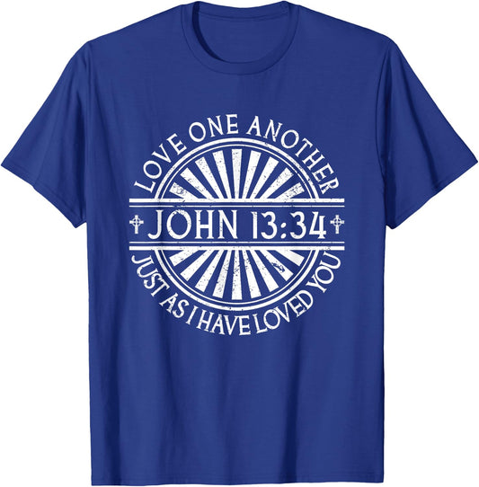 Jesus Bible John 13:34 God Quote Christian Faith T-Shirt - T-Shirt | Royal