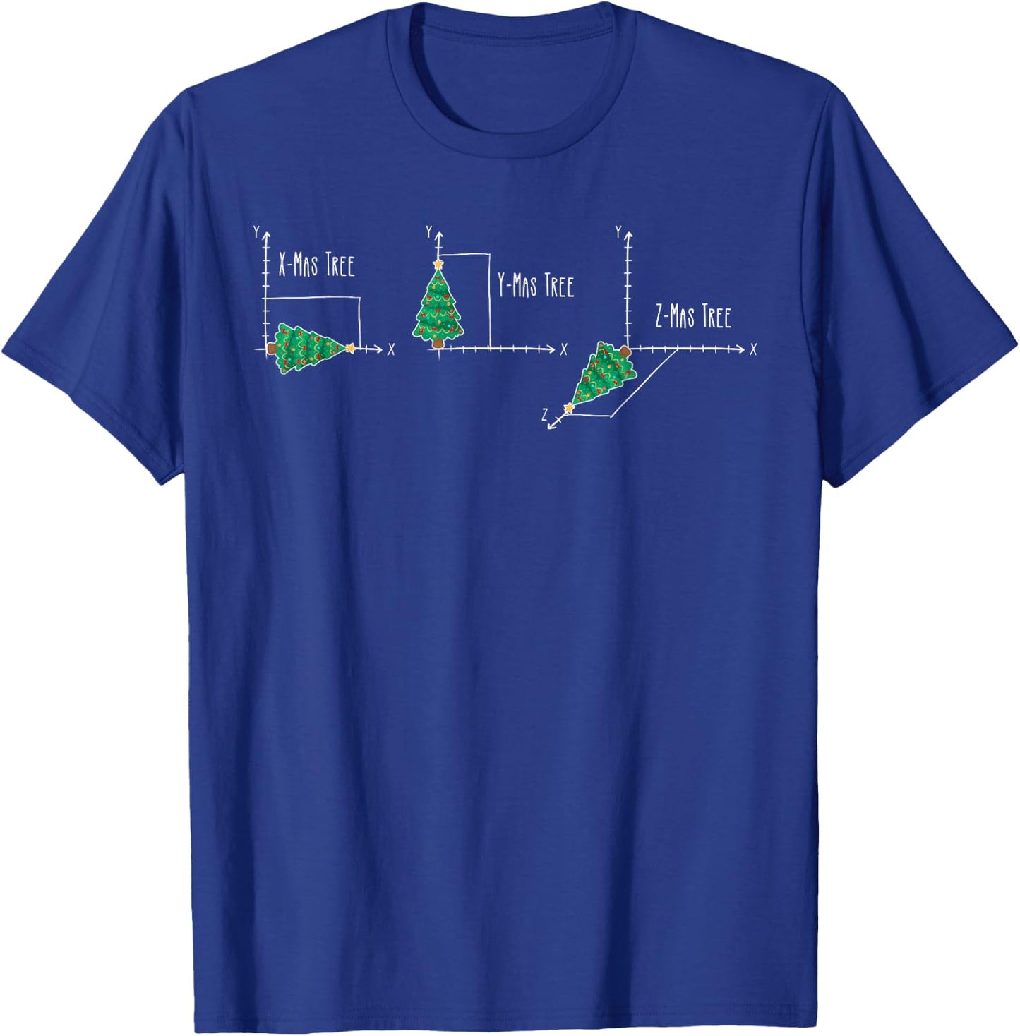 Funny Math Nerd X-Mas Tree Graph Geometree Christmas Teacher T-Shirt - T-Shirt | Royal
