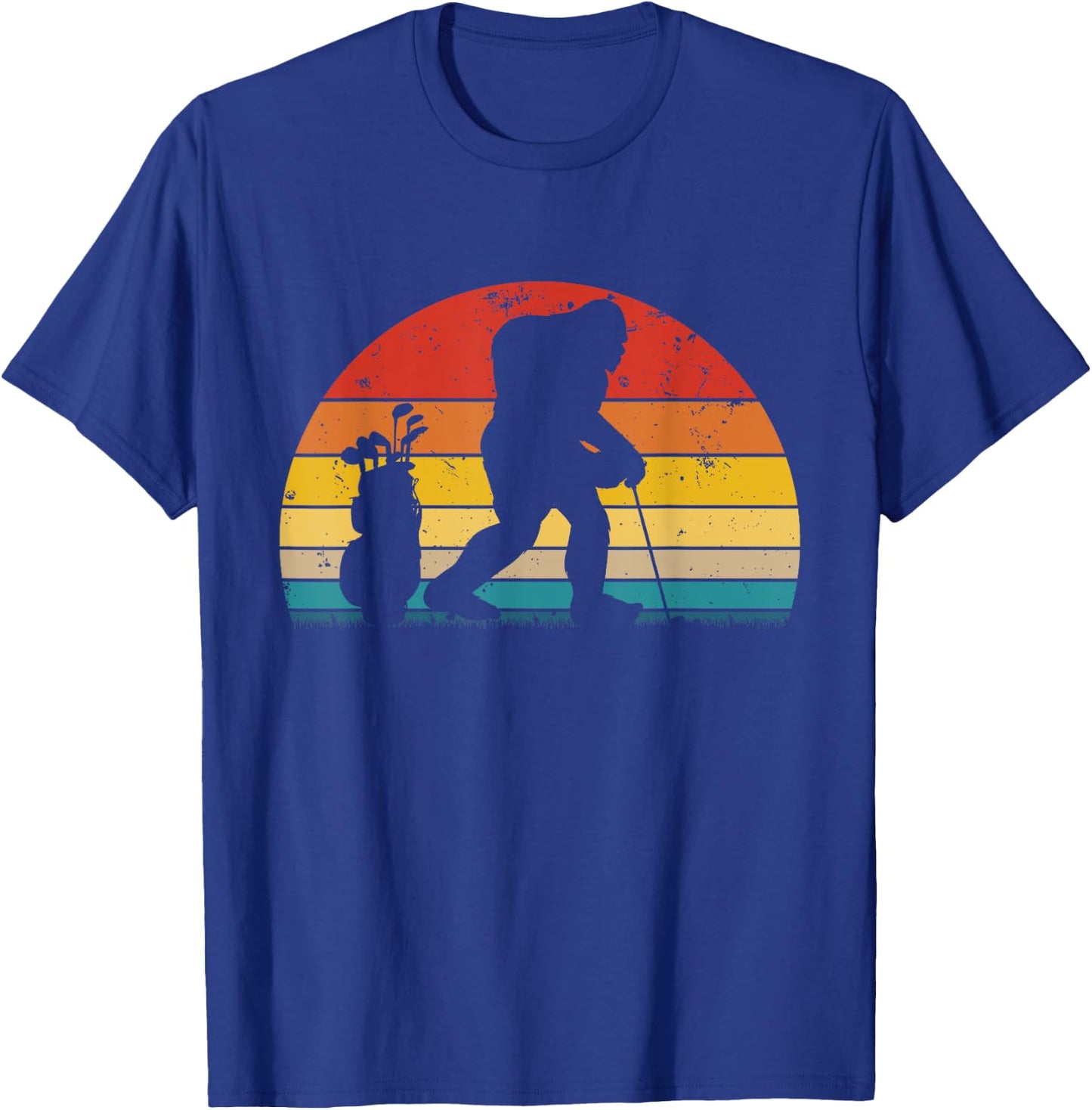 Retro Bigfoot Golf funny Bigfoot Golfing T-Shirt - T-Shirt | Royal