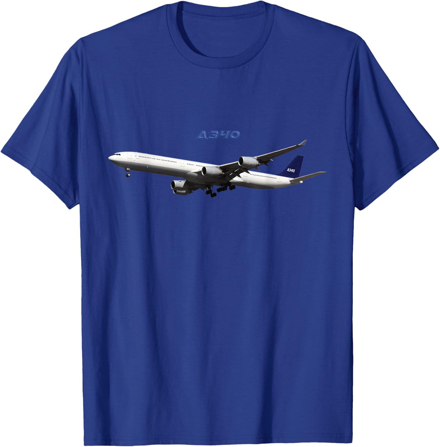 A340 Passenger Airliner, Aeroplane, Wide Body Plane T-Shirt - T-Shirt | Royal