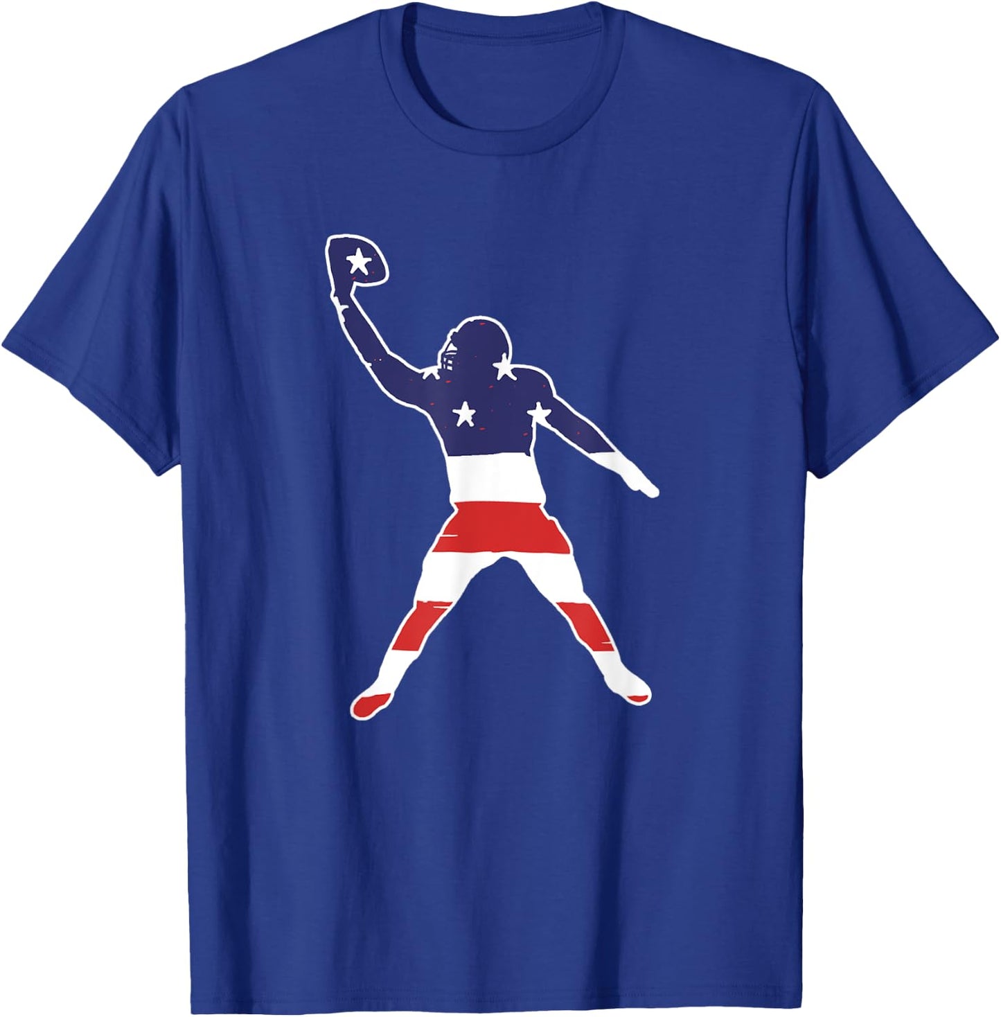 One Hand Catch Football Wide Receiver Flag T-Shirt - T-Shirt | Royal
