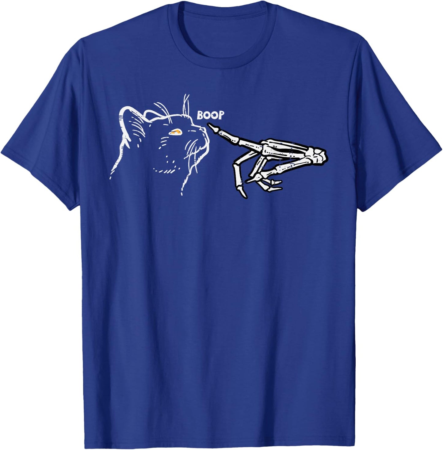 Black Cat Skeleton Hand Boop Halloween Pet Women Girls Kids T-Shirt - T-Shirt | Royal