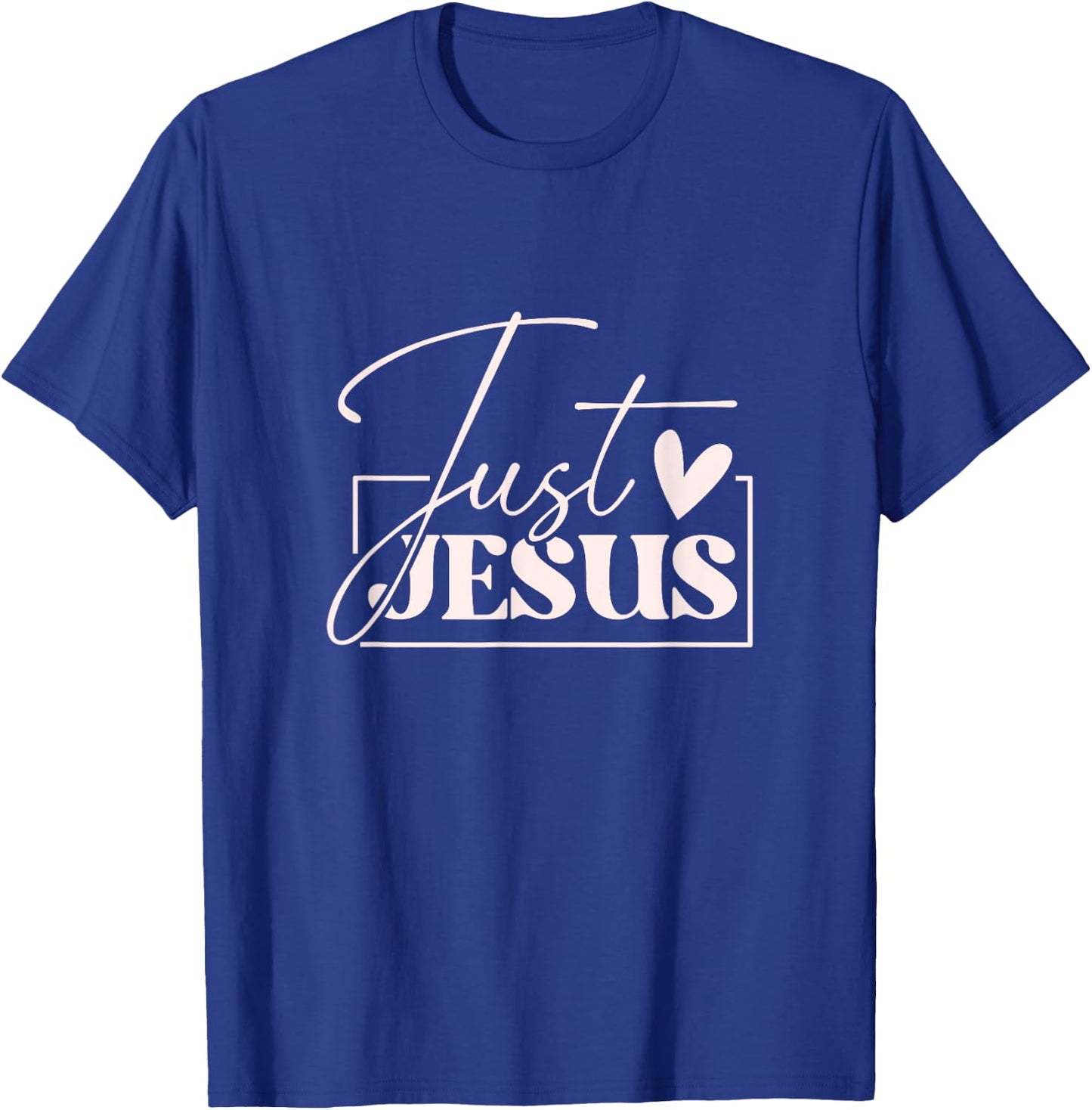 Just Jesus Cute Christian Typography T-Shirt - T-Shirt | Royal