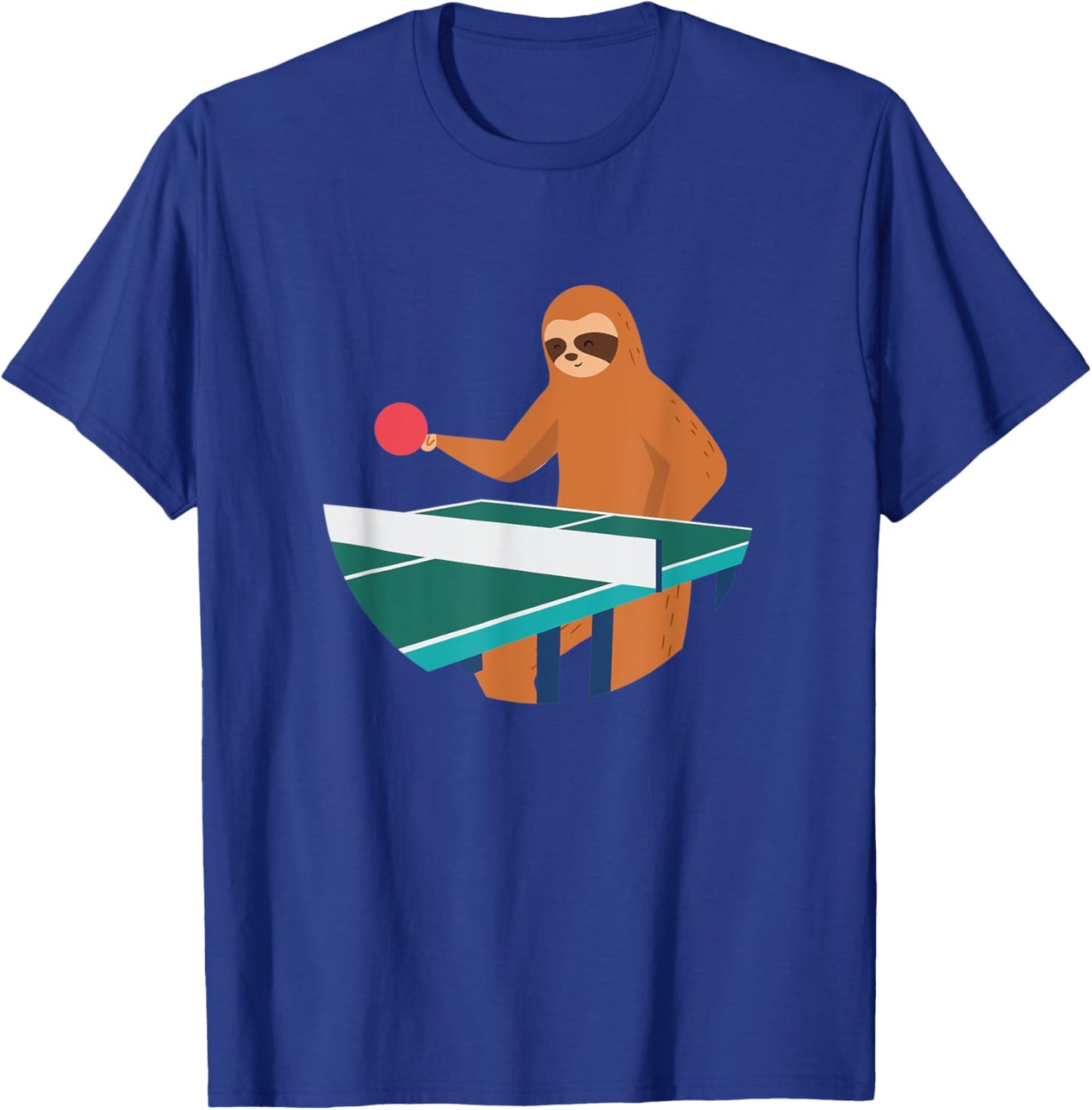 Sloth Playing Table Tennis Hobby Sports T-Shirt - T-Shirt | Royal