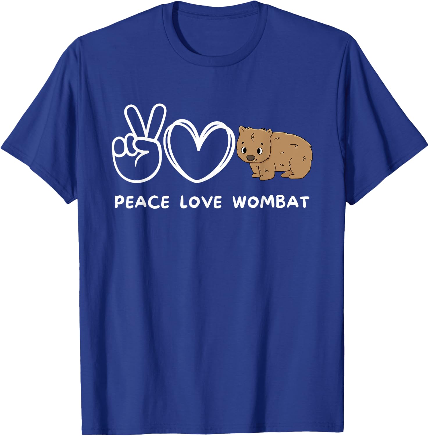 Peace, Love Wombat Retro Wombat Lover Animals Lover T-Shirt - T-Shirt | Royal
