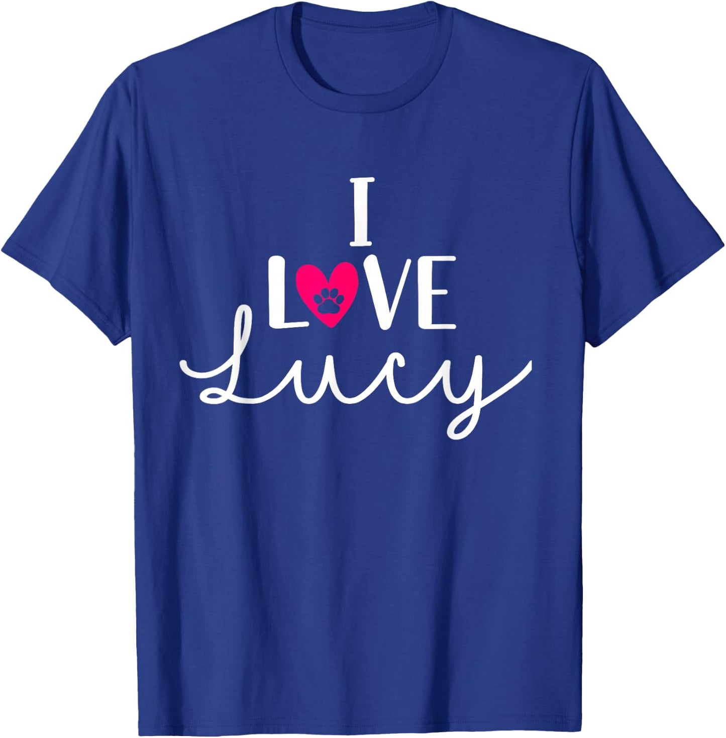 I Love Lucy A Dog Lover Dog Paws Design T-Shirt - T-Shirt | Royal