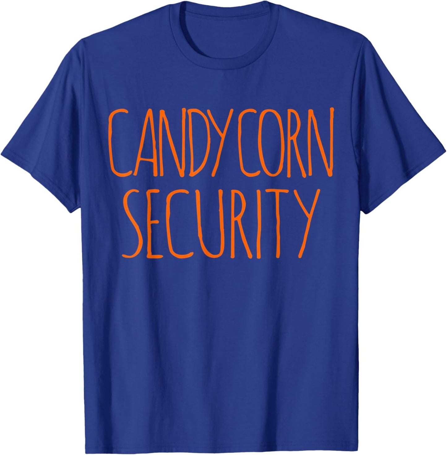 Halloween Costume Candy Corn Security Decorations Men Ladies T-Shirt - T-Shirt | Royal