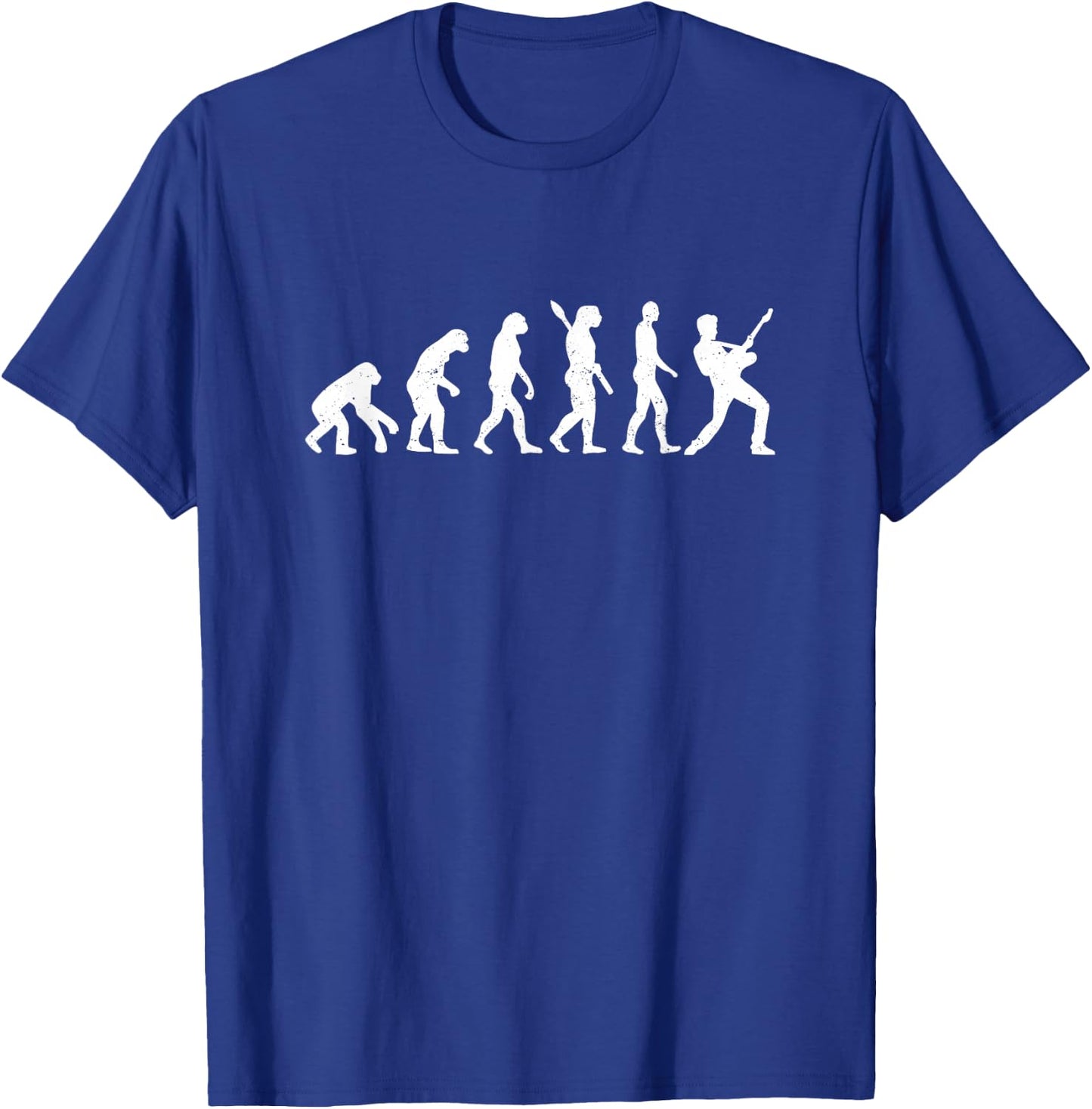 Evolution Guitar Player Rock Band Member Musician Music T-Shirt - T-Shirt | Royal