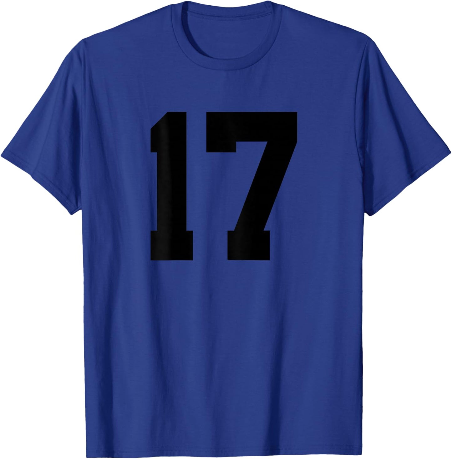 Number 17 (on Back) Sports Team Jersey Number T-Shirt - T-Shirt | Royal