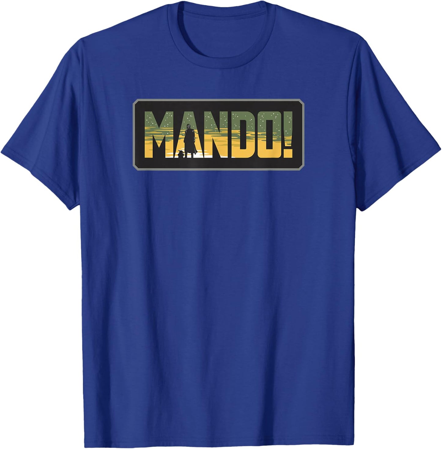 Star Wars: The Mandalorian Midnight Mando Silhouette Logo T-Shirt - T-Shirt | Royal