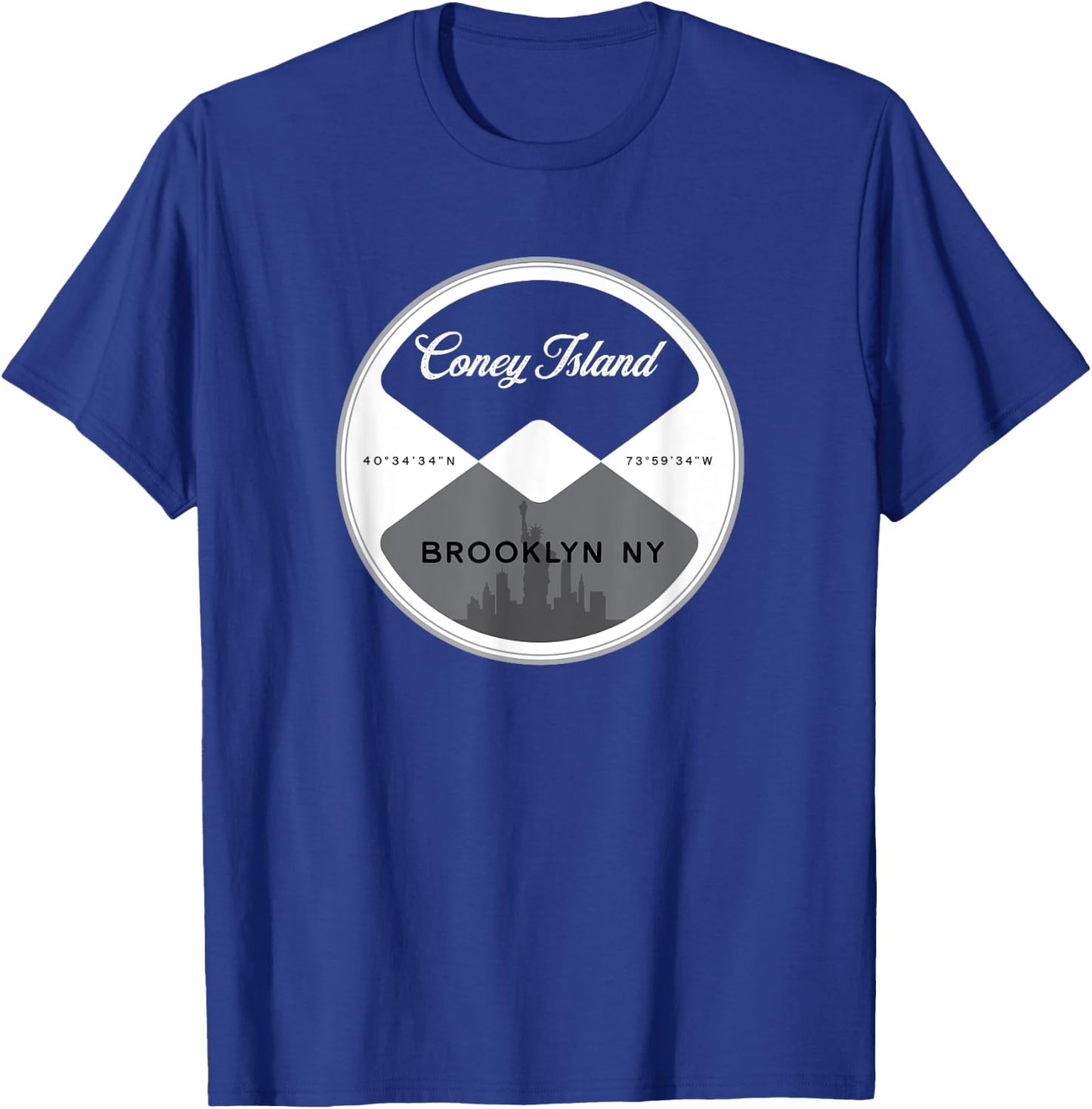 Coney Island Brooklyn New York City NYC Circle Graphic T-Shirt - T-Shirt | Royal