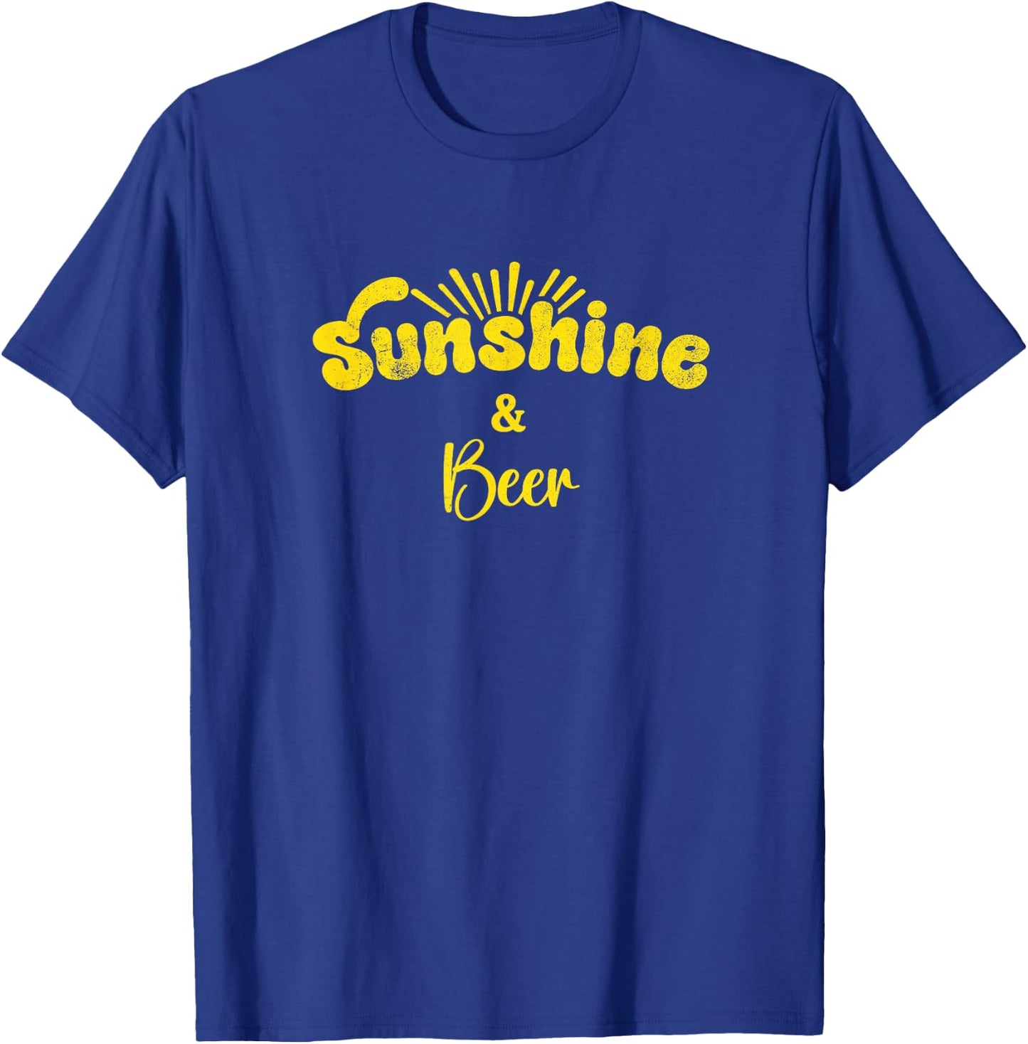 Sunshine and Beer | Cute Summer Vintage Graphic T-Shirt - T-Shirt | Royal