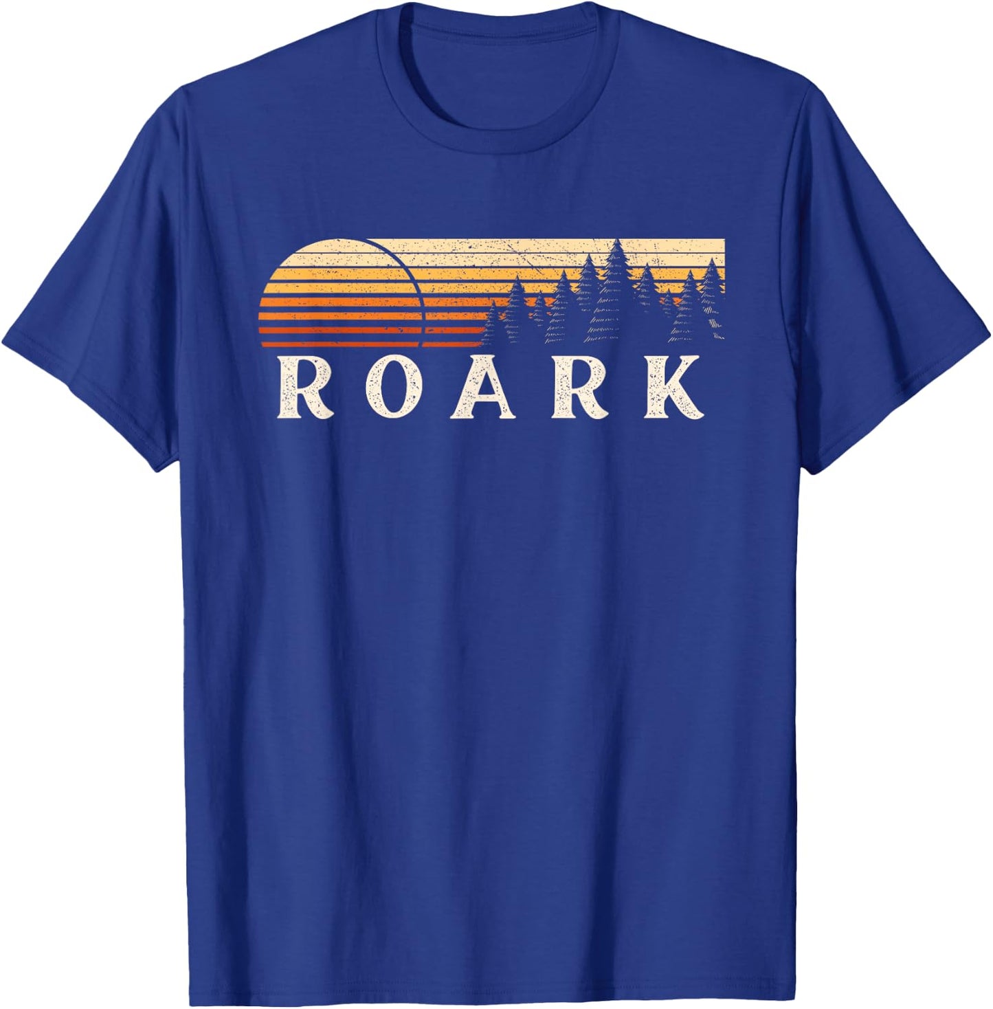 Roark, KY Vintage Evergreen Sunset Eighties Retro T-Shirt - T-Shirt | Royal