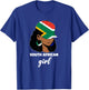 South African Girl Woman South Africa Flag Afro T-Shirt - T-Shirt | Royal