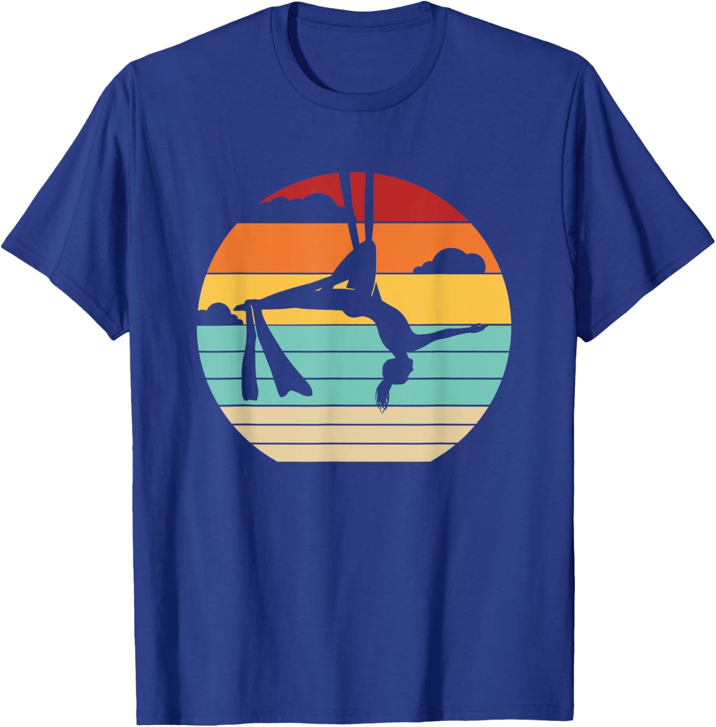 Retro Aerial Yoga Aerialist Gymnastics Dancer Aerial Silks T-Shirt - T-Shirt | Royal