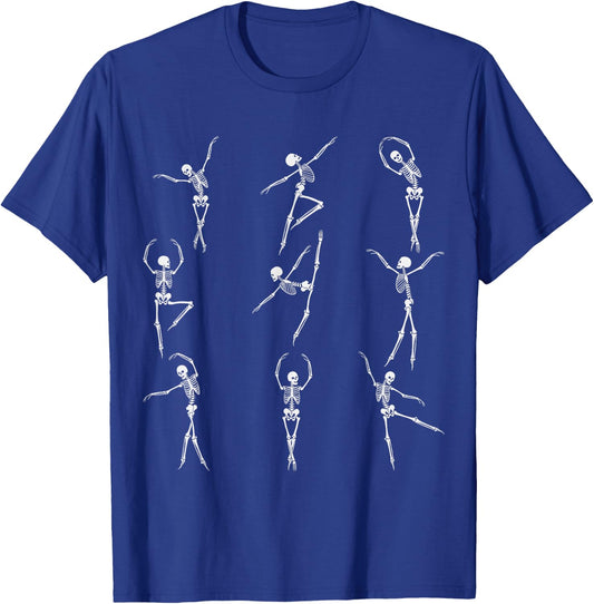 Dancing Skeleton Funny Skeletons Dance Ballet Ballerina Fun T-Shirt - T-Shirt | Royal