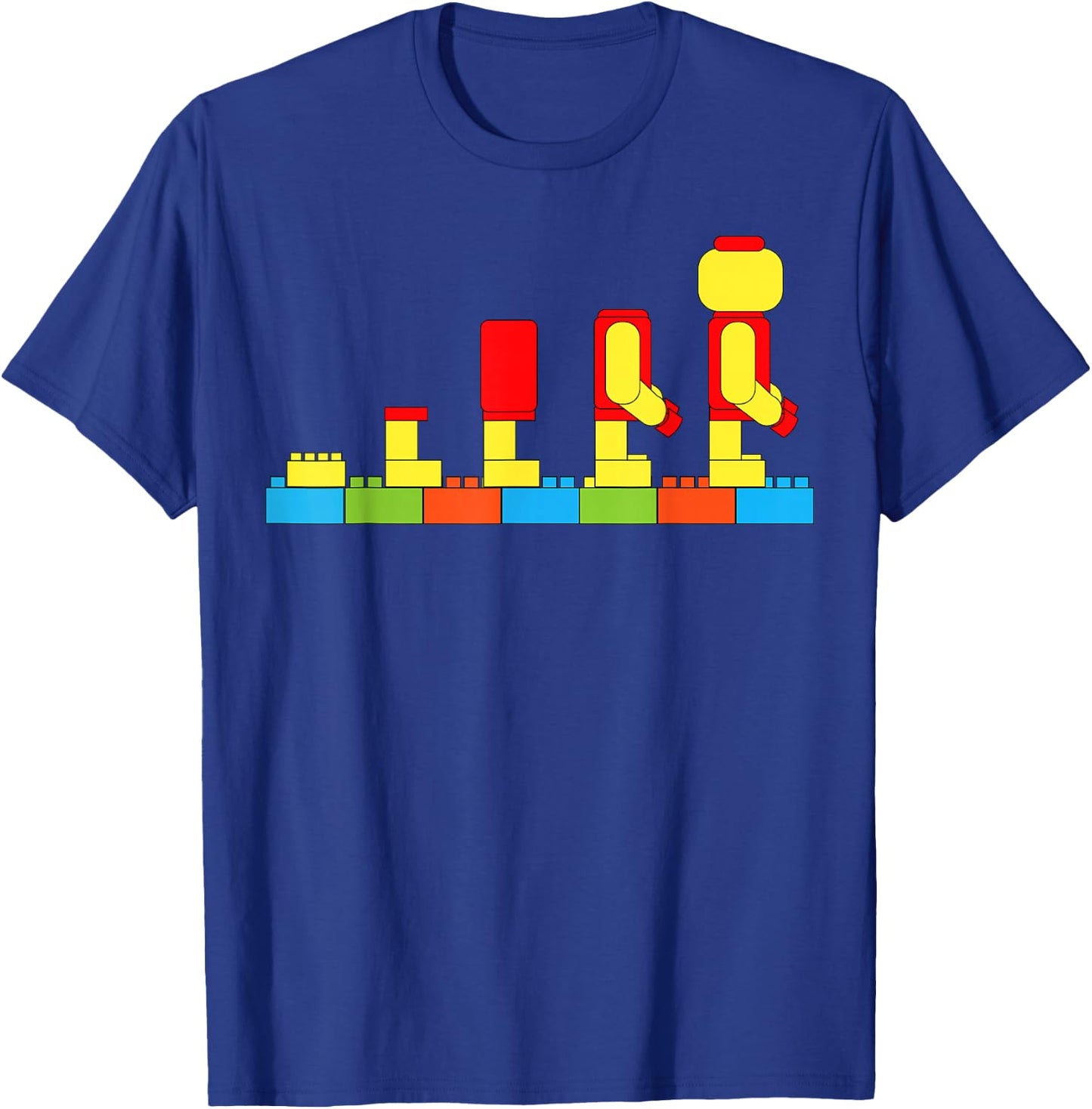 Bricks Evolution Master Builder Building Blocks T-Shirt - T-Shirt | Royal